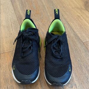 Kids NIke Air Max Black and Neon Green Shoes